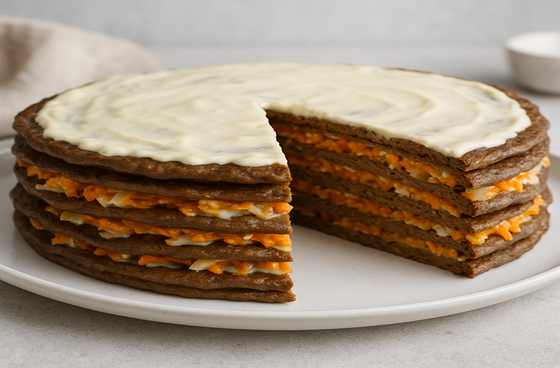 Liver cake with carrots and onions
